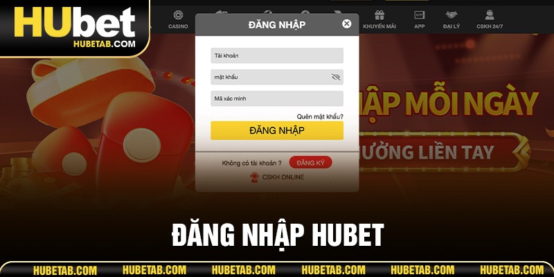 đăng nhập HUBET